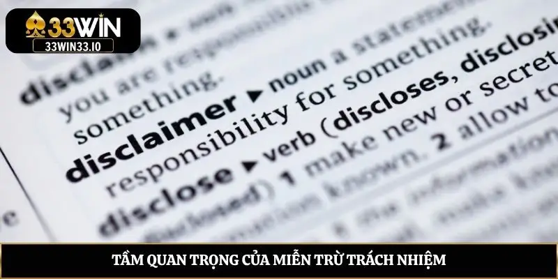 Tầm quan trọng của miễn trừ trách nhiệm