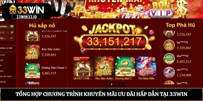 33win - Sân Chơi Uy Tín Nhận Thưởng Lớn Mới Nhất 2026 Tổng hợp chương trình khuyến mãi ưu đãi hấp dẫn tại 33win